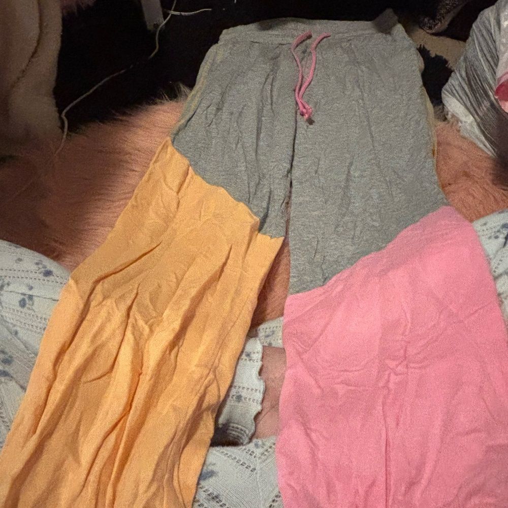 Colsie Sweatpants in Gray, Pink, and Orange